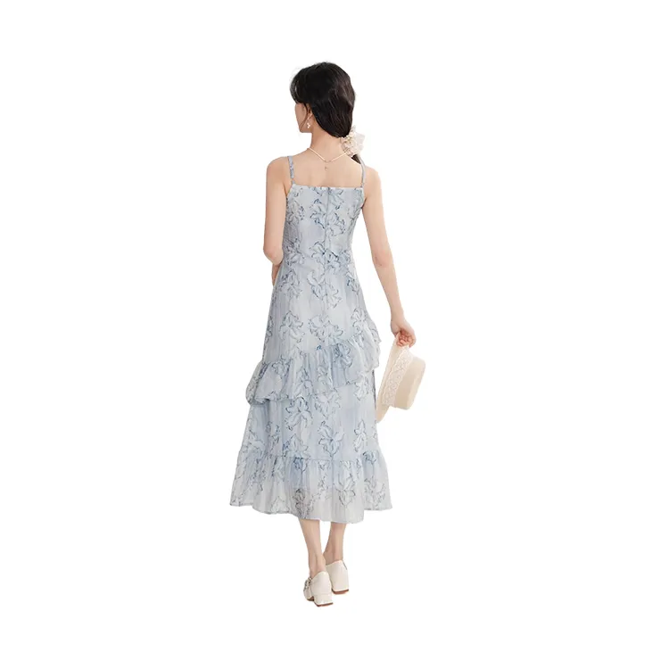 HDFULERN Slip Dresses Women's Ice Blue-3