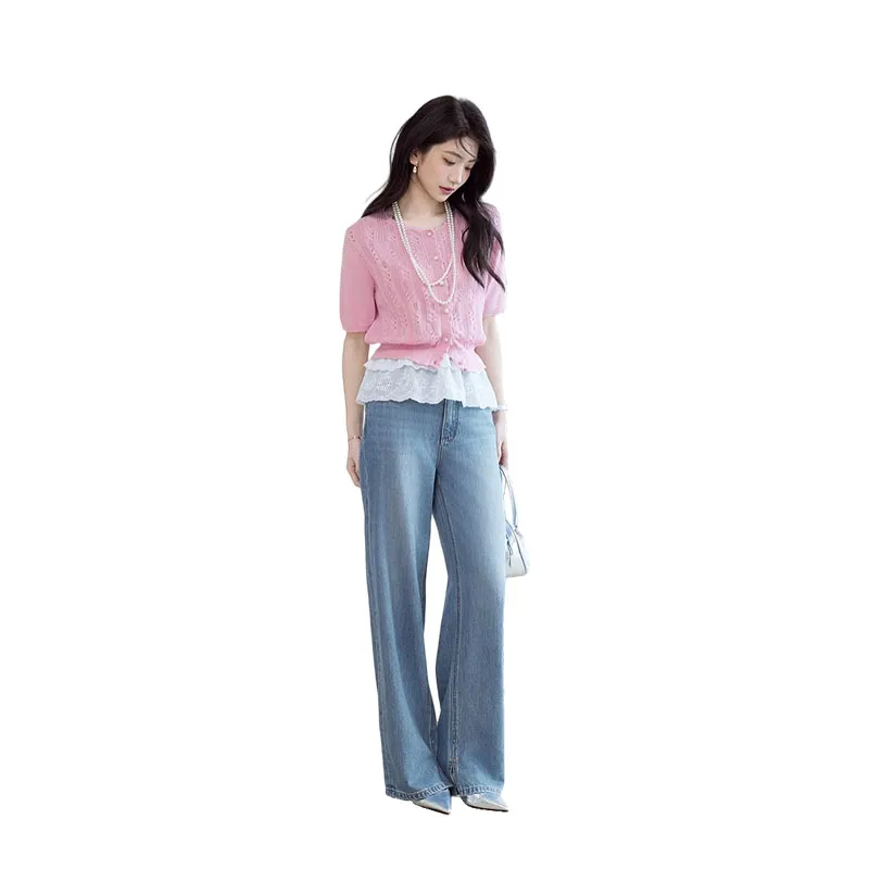 HDFULERN Jeans Women's Denim Blue-5