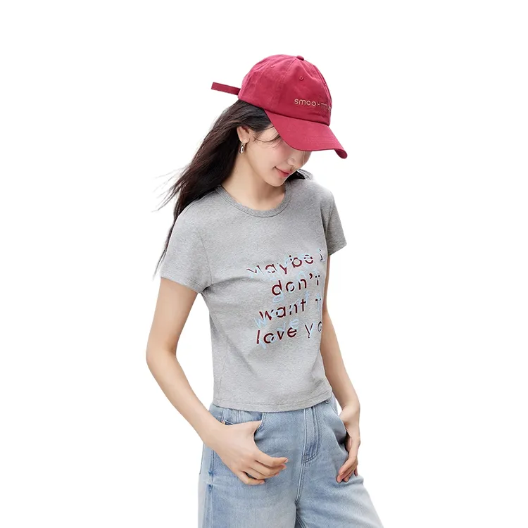 HDFULERN T Shirts Women's Gray-4