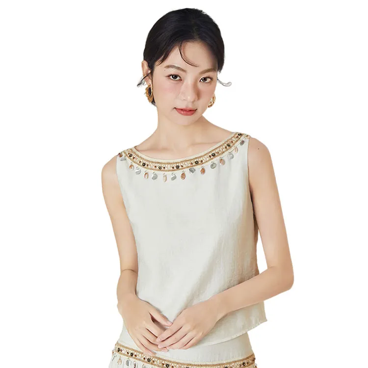 HDFULERN Shirts Women's Ecru-2