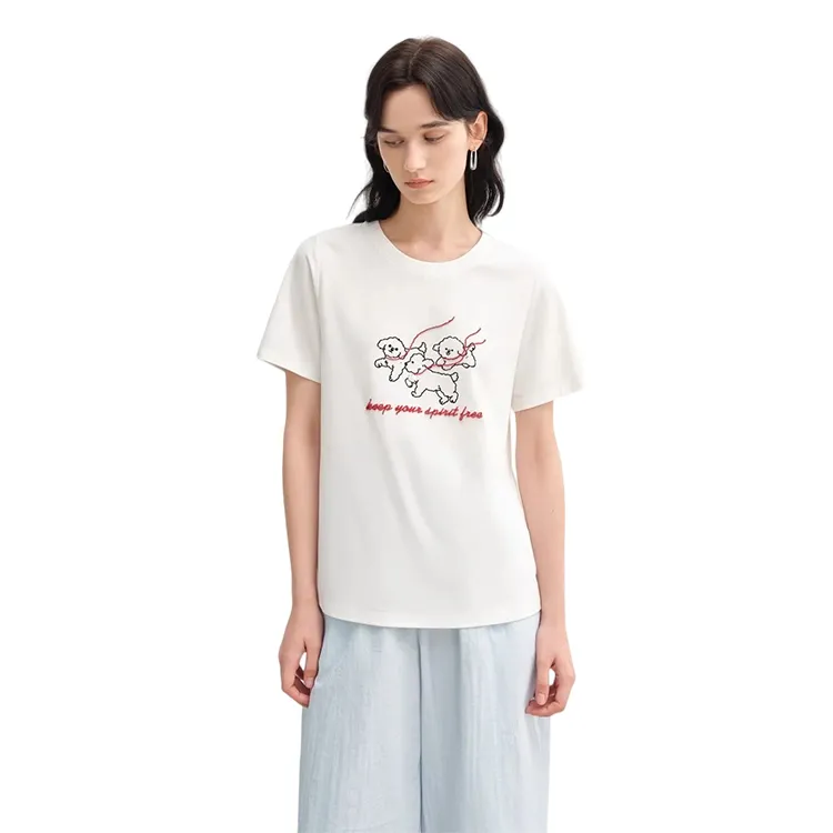 HDFULERN T Shirts Women's White-3