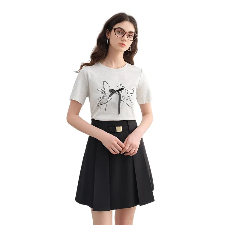 HDFULERN T Shirts Women's Gray-2
