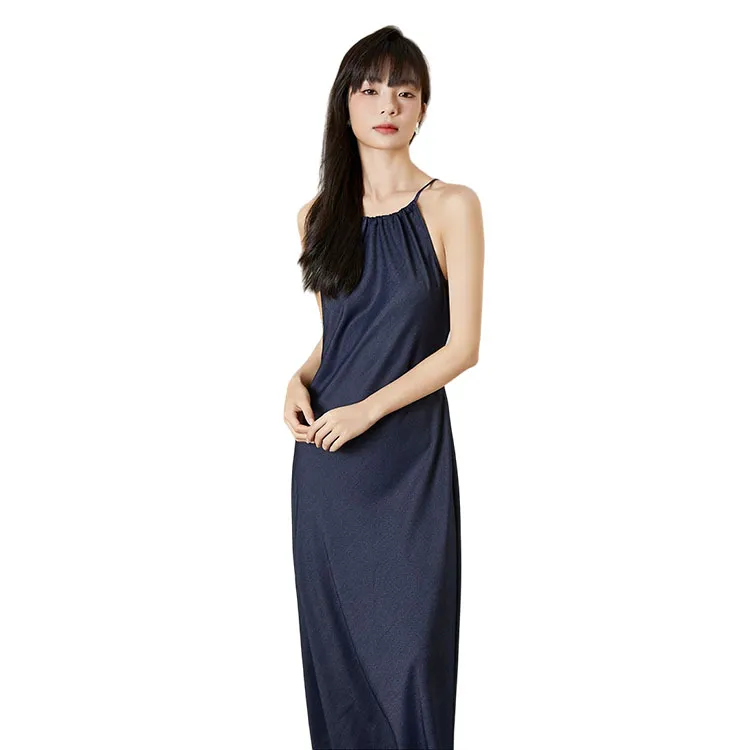 HDFULERN Slip Dresses Women's Blue-4
