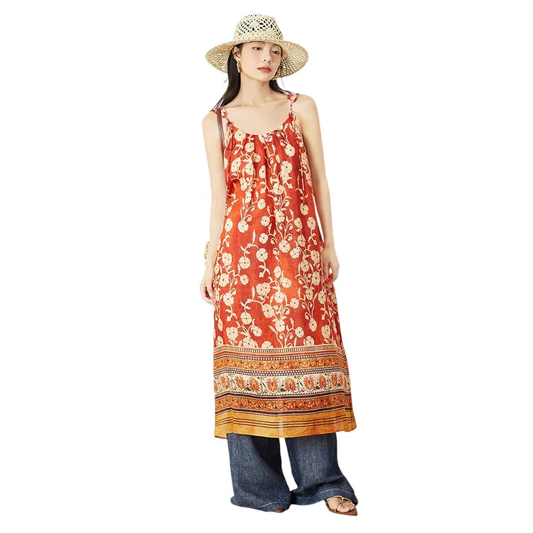 HDFULERN Slip Dresses Women's Red-4