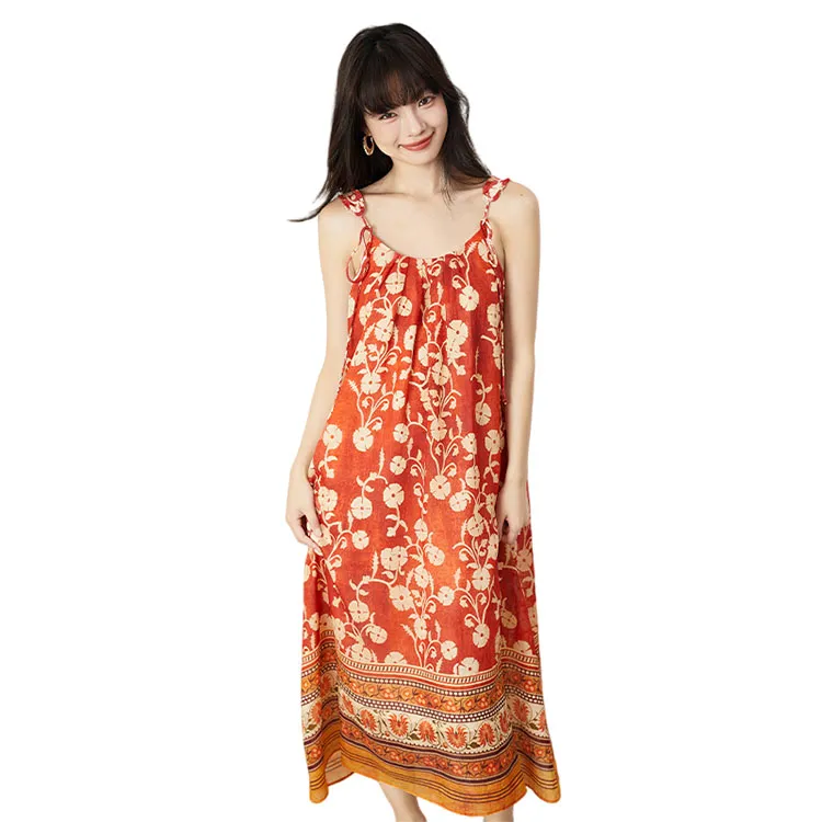 HDFULERN Slip Dresses Women's Red-2
