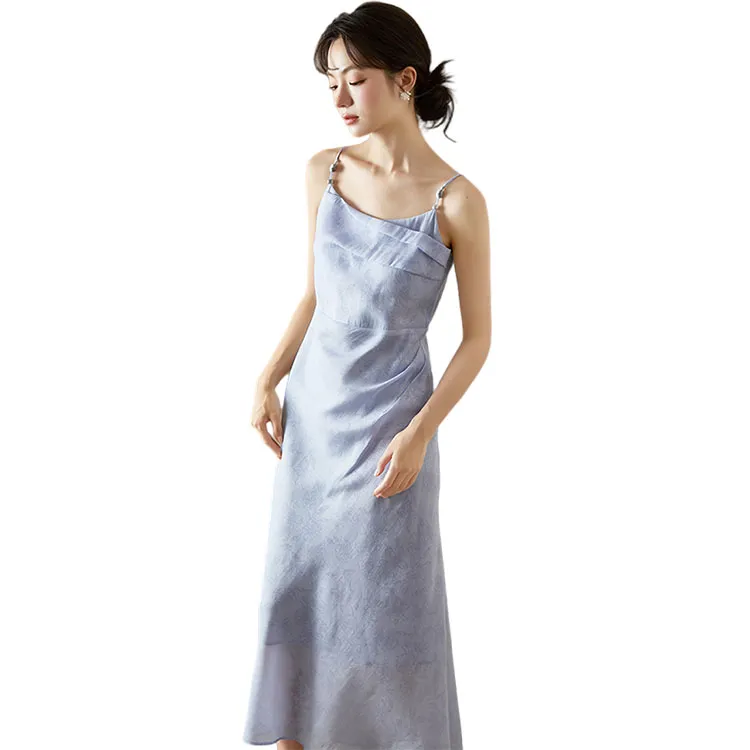 HDFULERN Slip Dresses Women's Blue-2