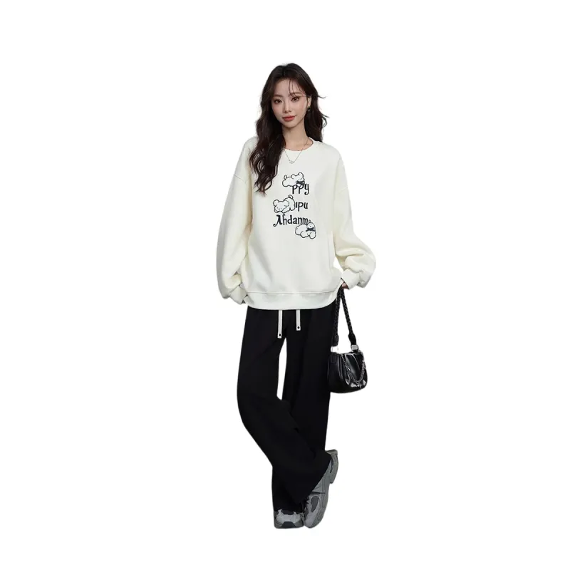 HDFULERN Sweatshirt Women's Light Apricot-2