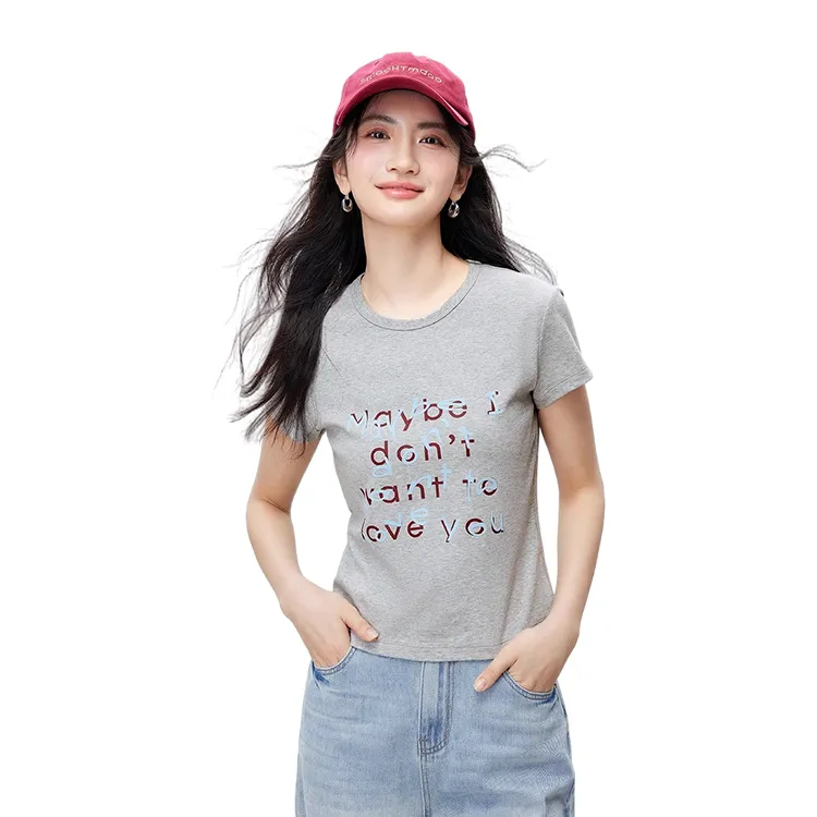 HDFULERN T Shirts Women's Gray-2