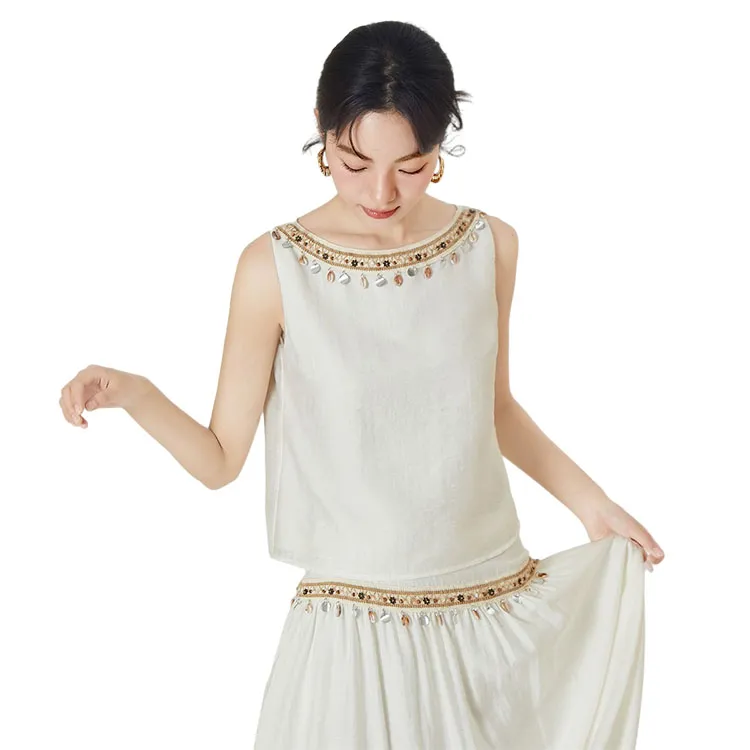 HDFULERN Shirts Women's Ecru-3