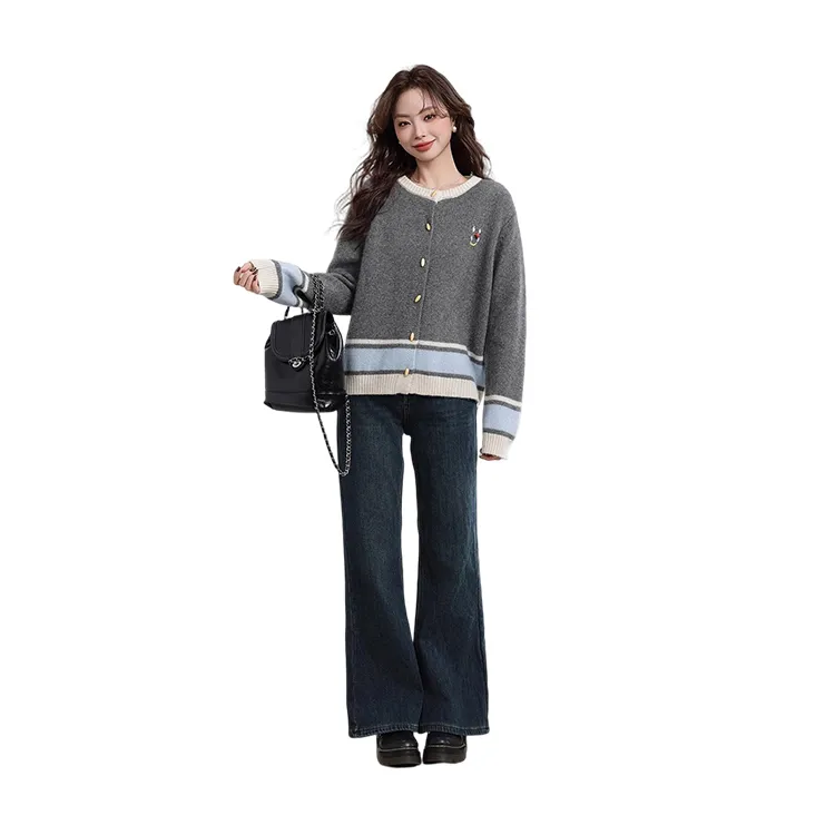 HDFULERN Jeans Women's Vintage Blue-4