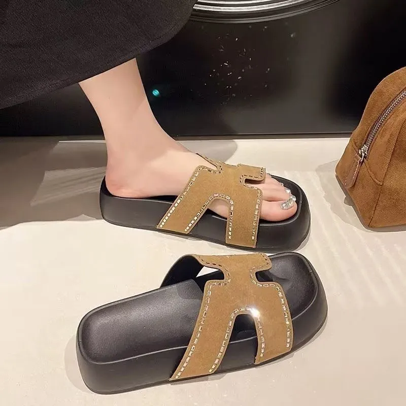 ALPLUME Slippers Black Khaki Ecru-6