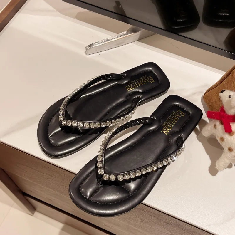 ALPLUME Slippers Ecru Silver Black-11