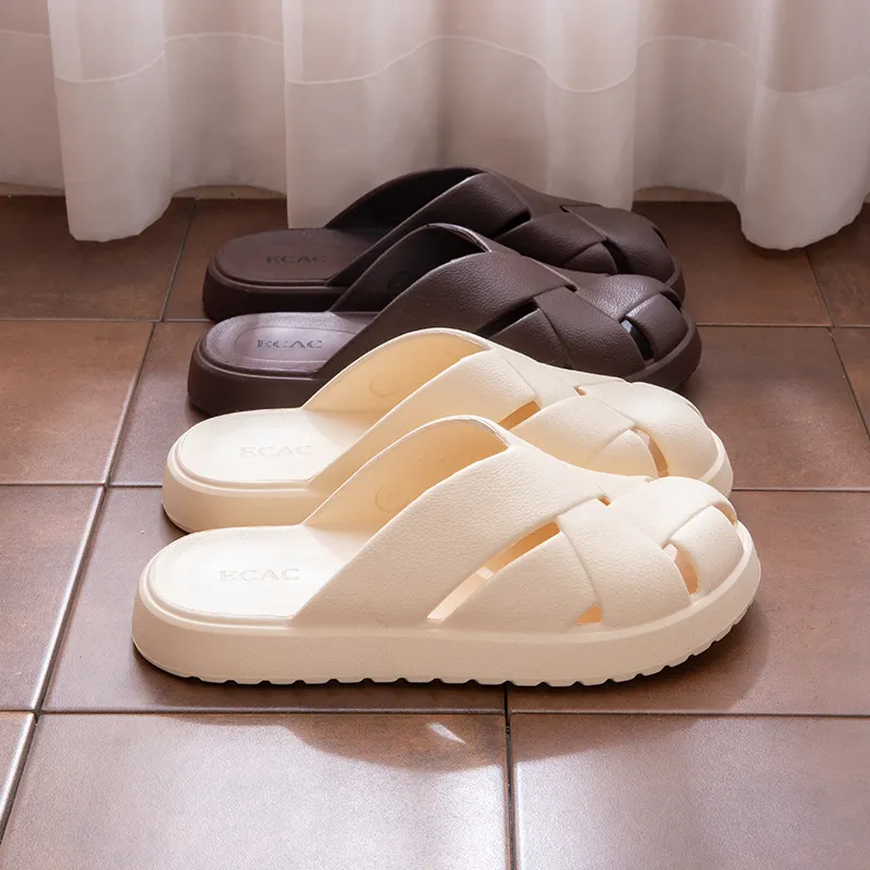 ALPLUME Slippers Dark Brown, White, Light Coffee-3