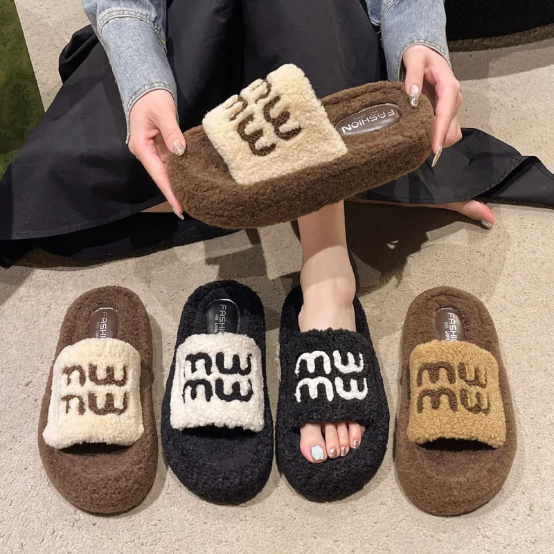 ALPLUME Women's Home Slippers Black Yellow Brown Ecru Slippers & Home Slippers-1