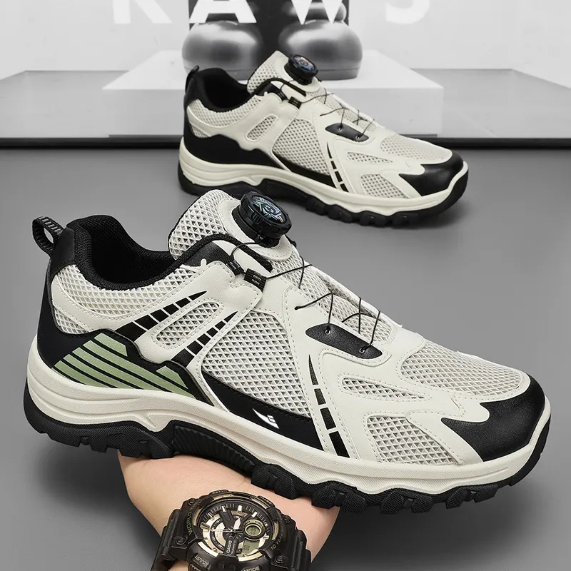 Kuding Hiking / Trekking Shoes Men Low Top White/Beige-5