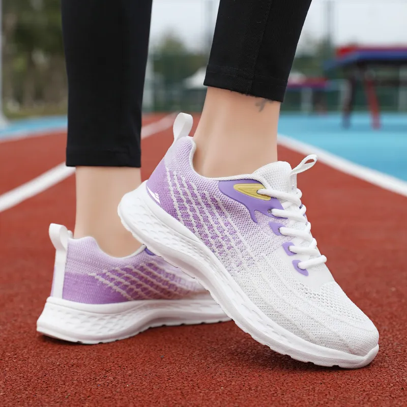 Kuding Running Shoes Women's Low Top Black White/Light Purple/Light Blue Yellow/Lotus Root Powder/Sky Blue/White Purple-28