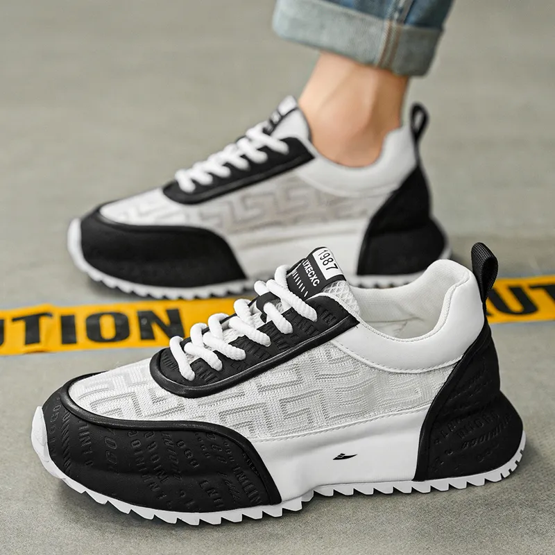 Kuding Cushioning, Slip Resistant, Breathable, Moisture Wicking, Lightweight Low Top Chunky Sneakers Men's-9