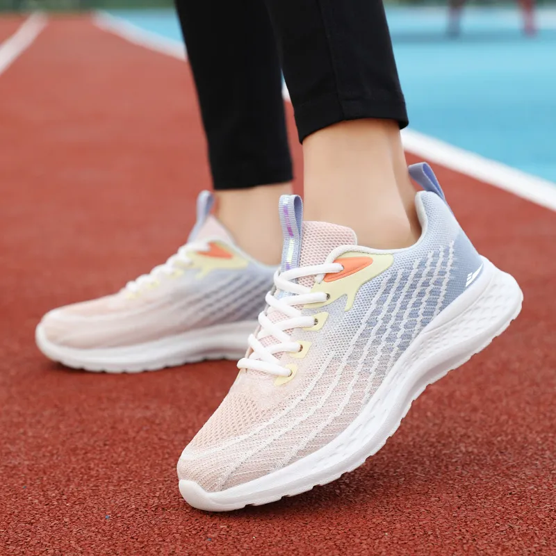 Kuding Running Shoes Women's Low Top Black White/Light Purple/Light Blue Yellow/Lotus Root Powder/Sky Blue/White Purple-23