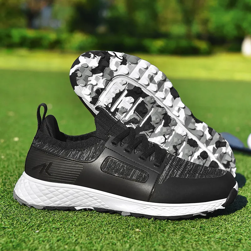Kuding Golf Shoes Women's Low Top Pink/Black/Gray-5