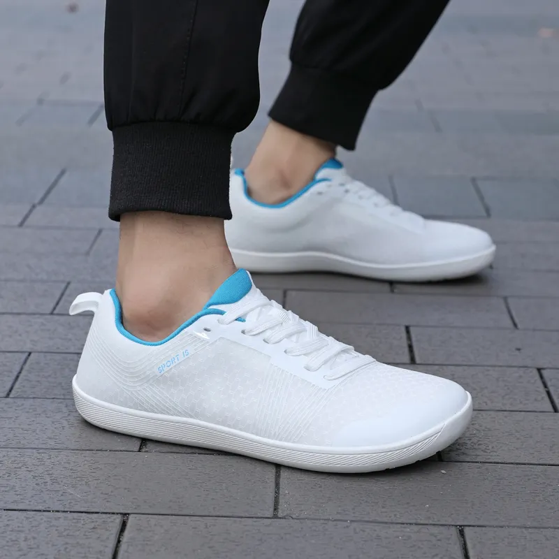 Kuding Casual Shoes Unisex Low Top White Blue-16