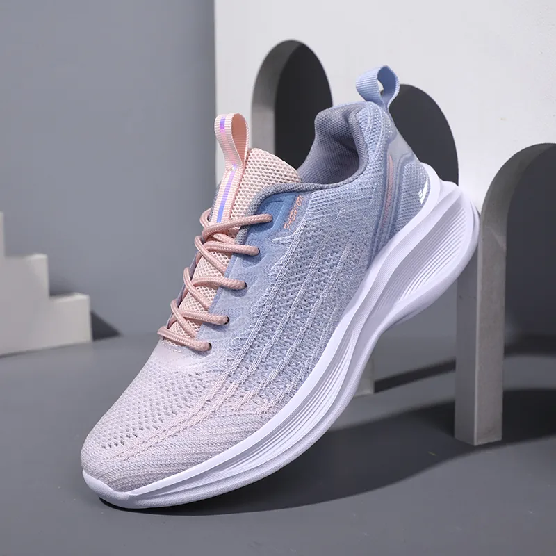 Kuding Running Shoes Women's Low Top Black White/Light Purple/Light Blue Yellow/Lotus Root Powder/Sky Blue/White Purple-6