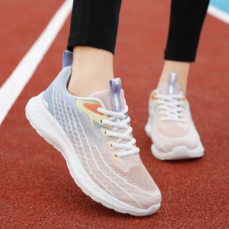 Kuding Running Shoes Women's Low Top Black White/Light Purple/Light Blue Yellow/Lotus Root Powder/Sky Blue/White Purple-24