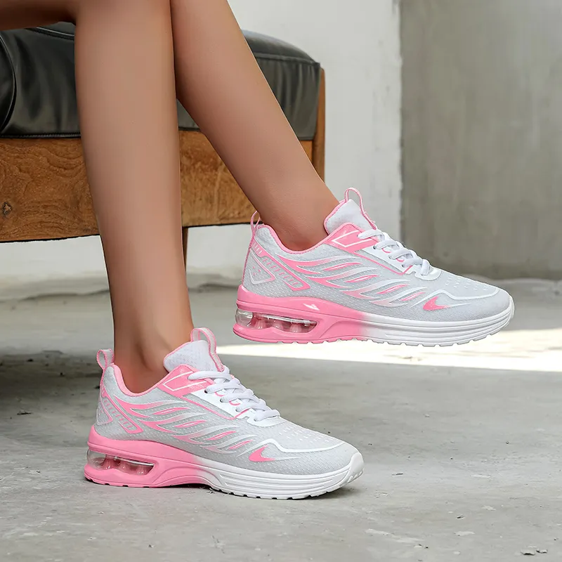 Kuding Running Shoes Women's Low Top Pink-5