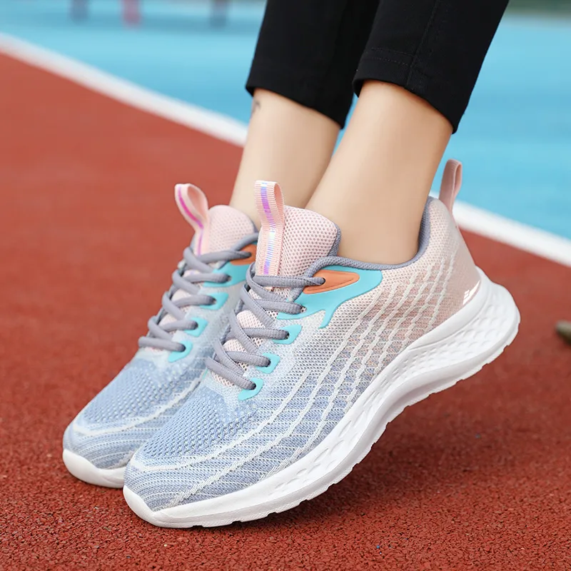 Kuding Running Shoes Women's Low Top Black White/Light Purple/Light Blue Yellow/Lotus Root Powder/Sky Blue/White Purple-32