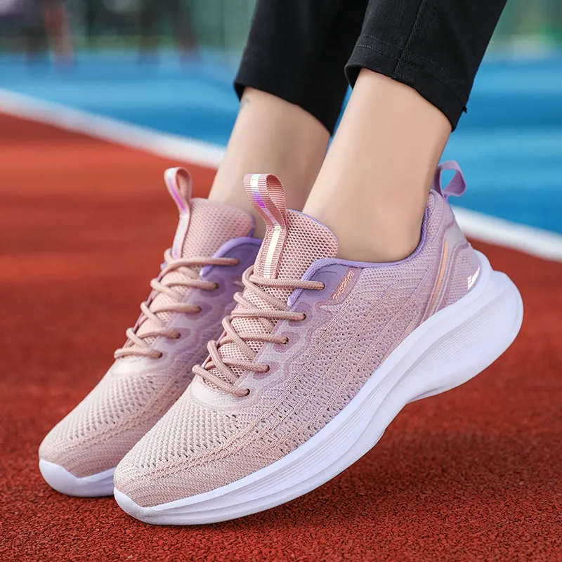 Kuding Running Shoes Women's Low Top Black White/Light Purple/Light Blue Yellow/Lotus Root Powder/Sky Blue/White Purple-19