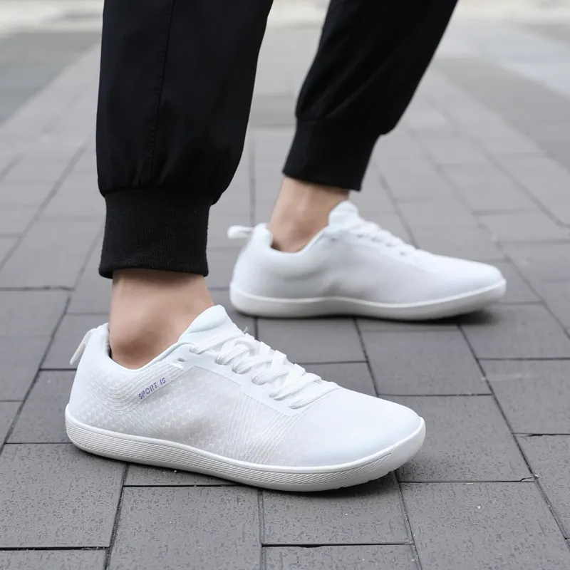 Kuding Casual Shoes Unisex Low Top White Blue-4