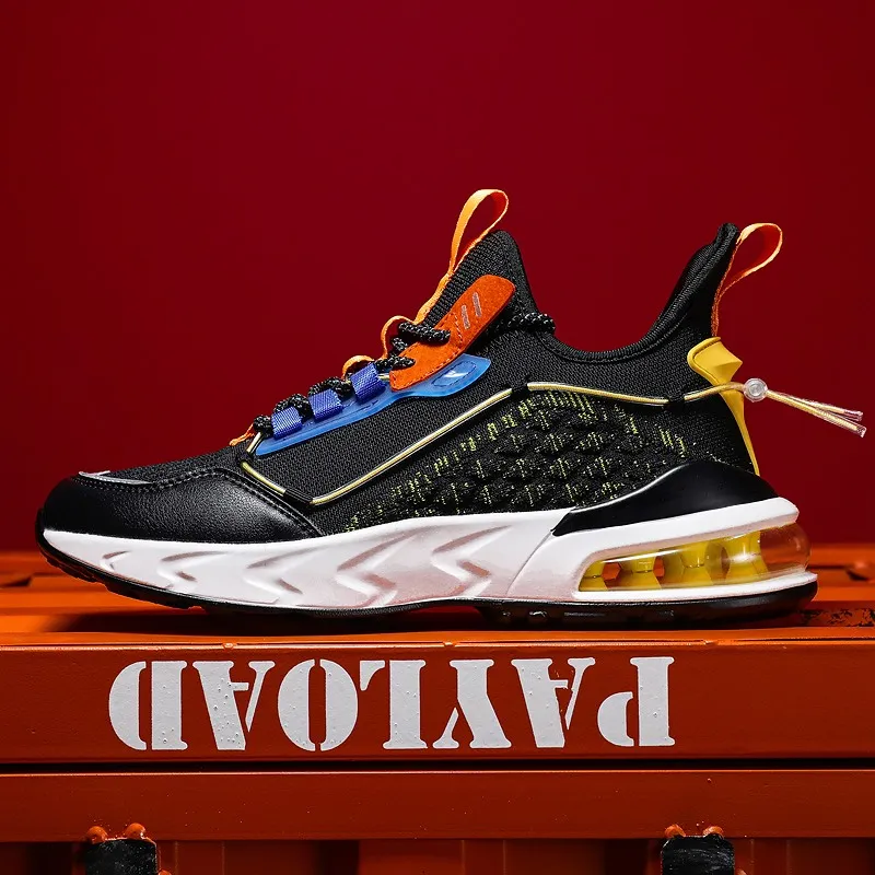 Kuding Running Shoes Men Low Top White Red/Black Yellow/Black Moon-7