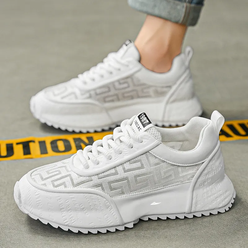 Kuding Cushioning, Slip Resistant, Breathable, Moisture Wicking, Lightweight Low Top Chunky Sneakers Men's-2