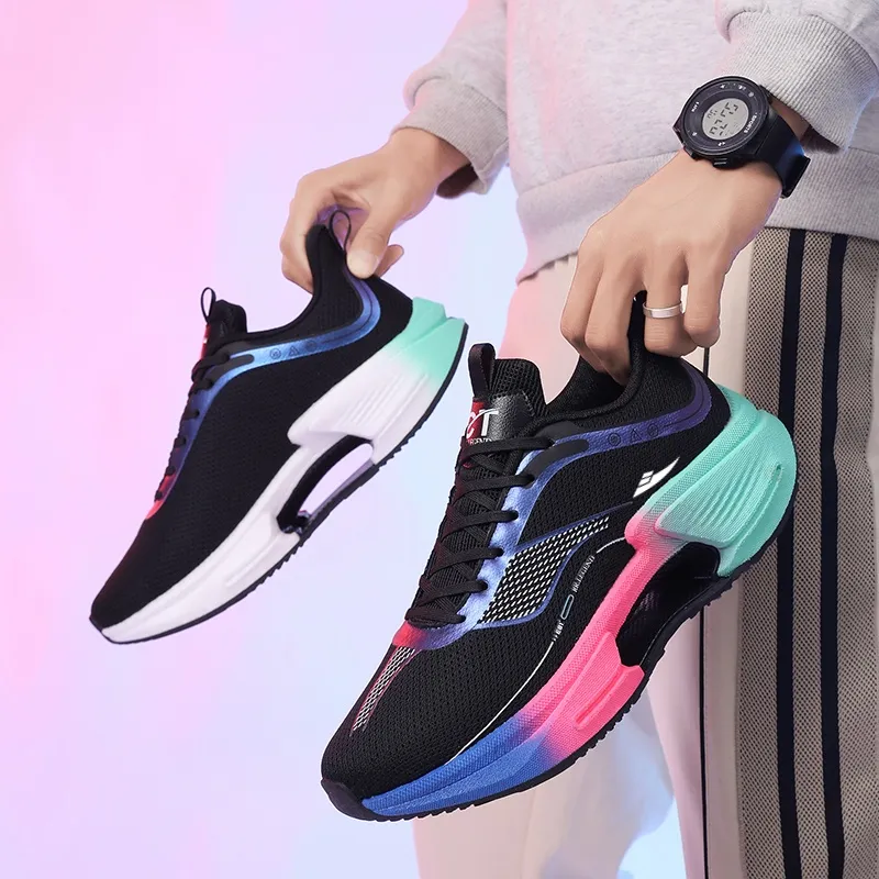Kuding Cushioning Abrasion Resistant Lightweight Slip Resistant Low Top Running Shoes Unisex-6