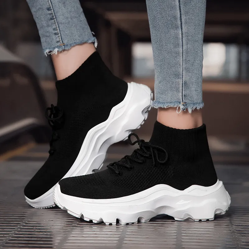 Kuding Casual Shoes Unisex Mid Top All Black/Black White/Khaki/Black Red/Black Green-5