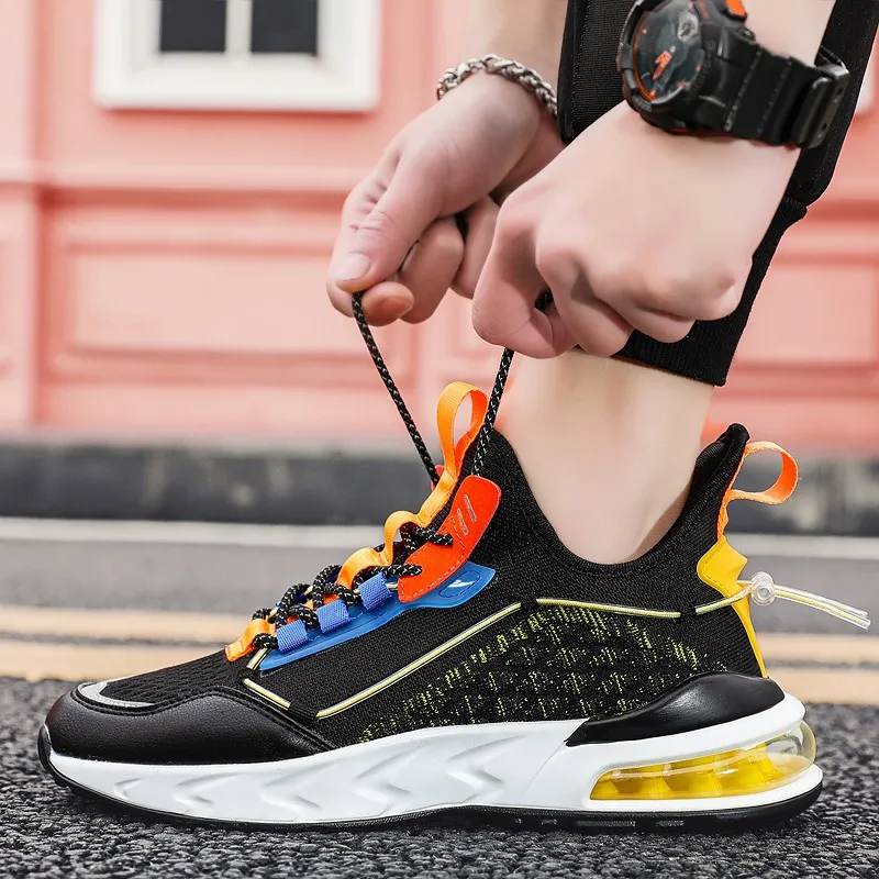 Kuding Running Shoes Men Low Top White Red/Black Yellow/Black Moon-8