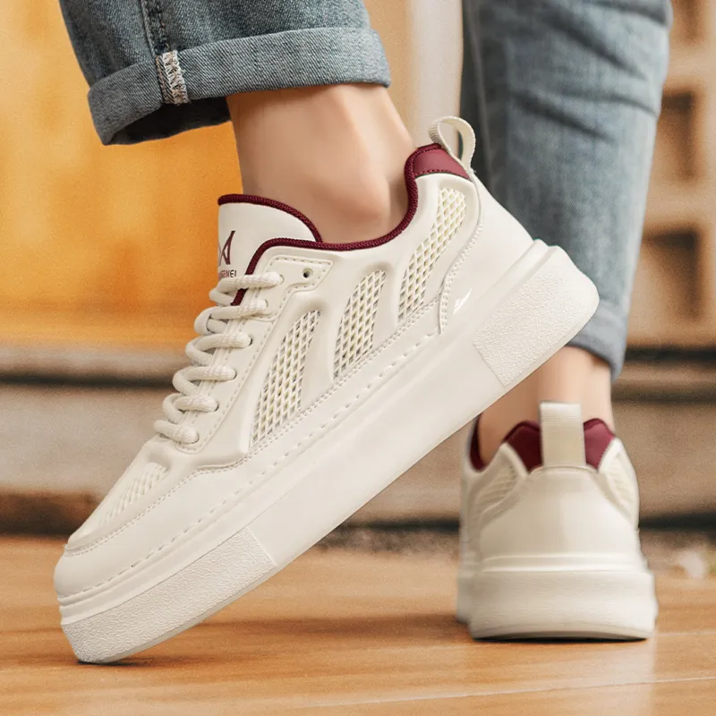 Kuding Slip Resistant Cushioning Abrasion Resistant Lightweight Breathable Low Top Skateboard Shoes Men's-4