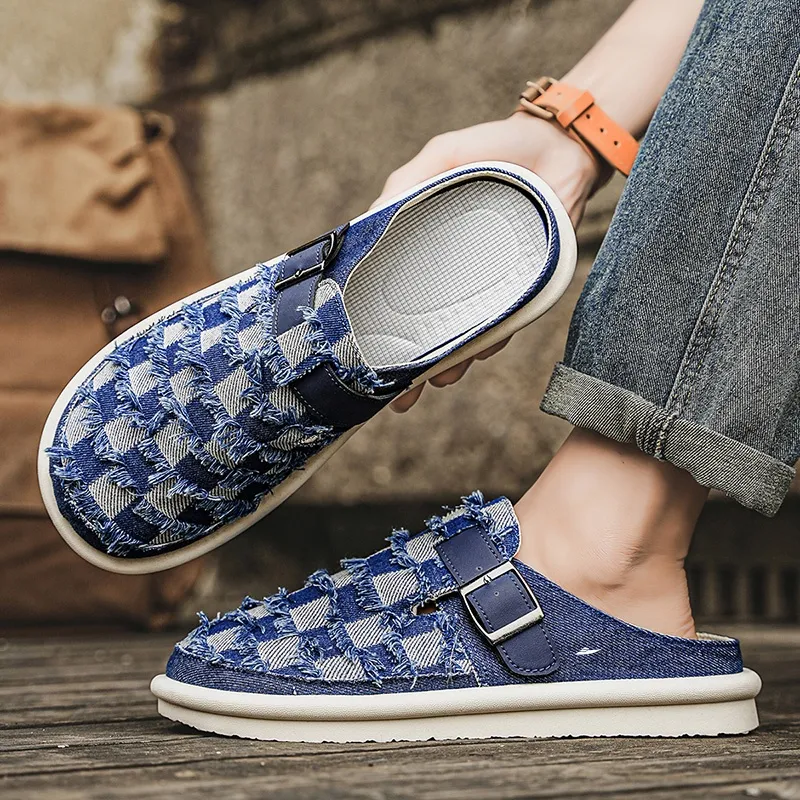 Kuding Casual Shoes Men Low Top Dark Blue/Light Blue/Black-8