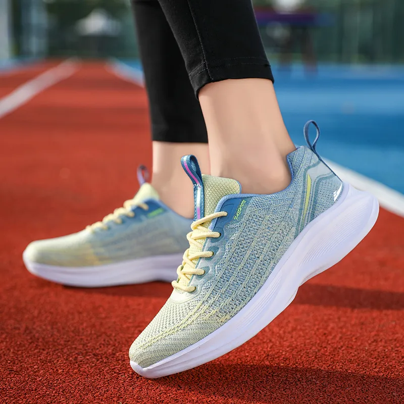 Kuding Running Shoes Women's Low Top Black White/Light Purple/Light Blue Yellow/Lotus Root Powder/Sky Blue/White Purple-13