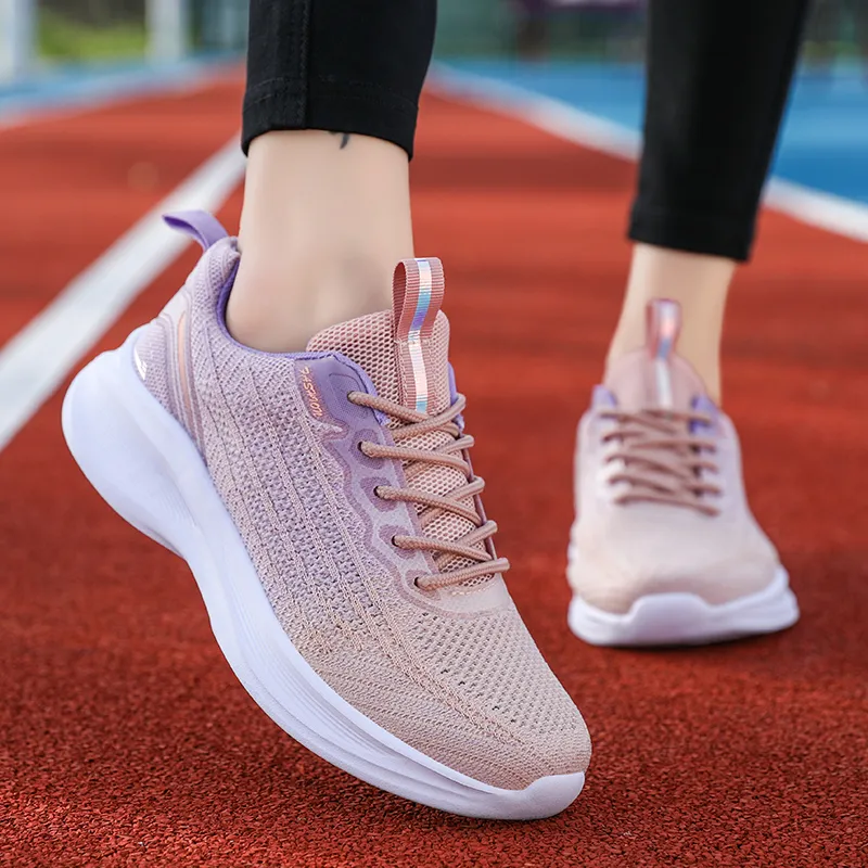 Kuding Running Shoes Women's Low Top Black White/Light Purple/Light Blue Yellow/Lotus Root Powder/Sky Blue/White Purple-17