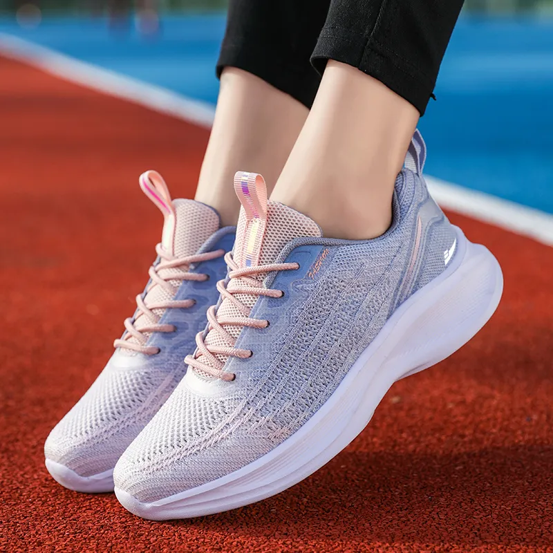 Kuding Running Shoes Women's Low Top Black White/Light Purple/Light Blue Yellow/Lotus Root Powder/Sky Blue/White Purple-9