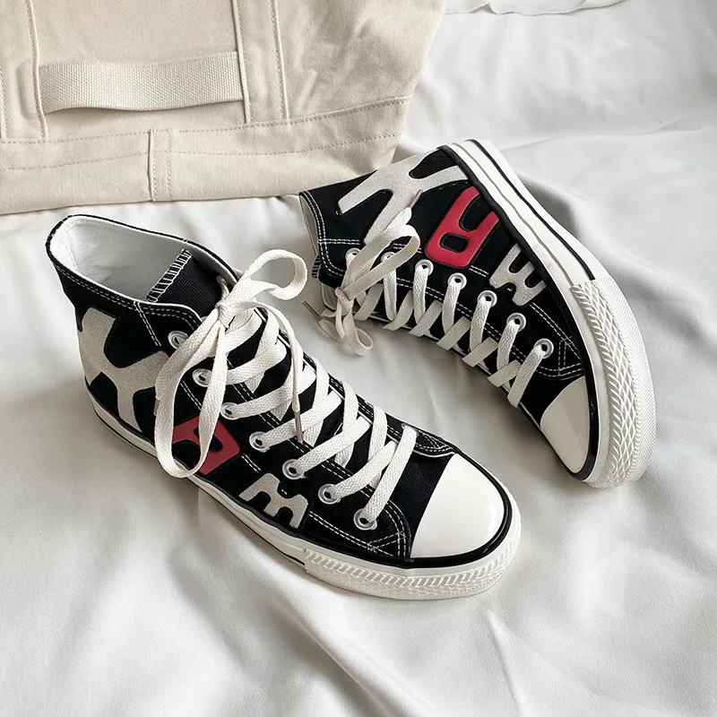 Kuding Slip Resistant, Abrasion Resistant, Breathable, Lightweight High Top Canvas Shoes Men's-8