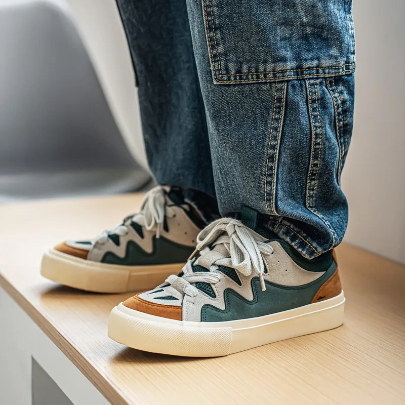 Kuding Slip Resistant, Abrasion Resistant, Lightweight, Breathable, Moisture Wicking Low Top Skateboard Shoes Men's-9