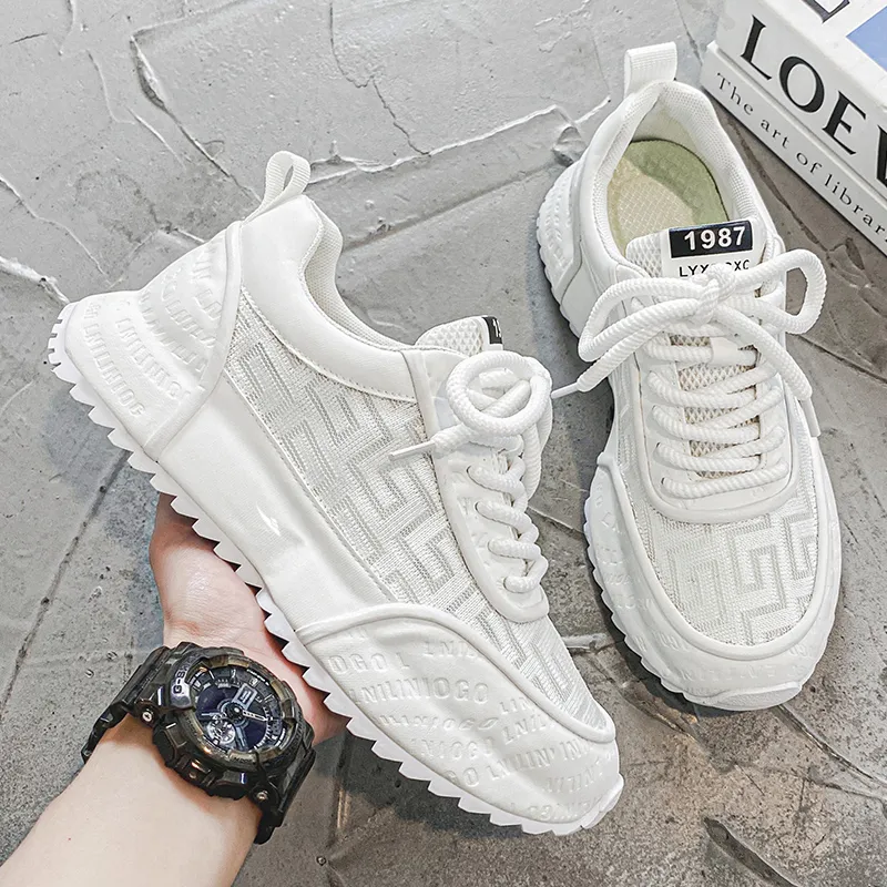 Kuding Cushioning, Slip Resistant, Breathable, Moisture Wicking, Lightweight Low Top Chunky Sneakers Men's-1