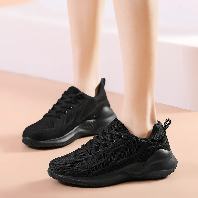 Kuding Running Shoes Women's Low Top Rose Red/Black/White-10