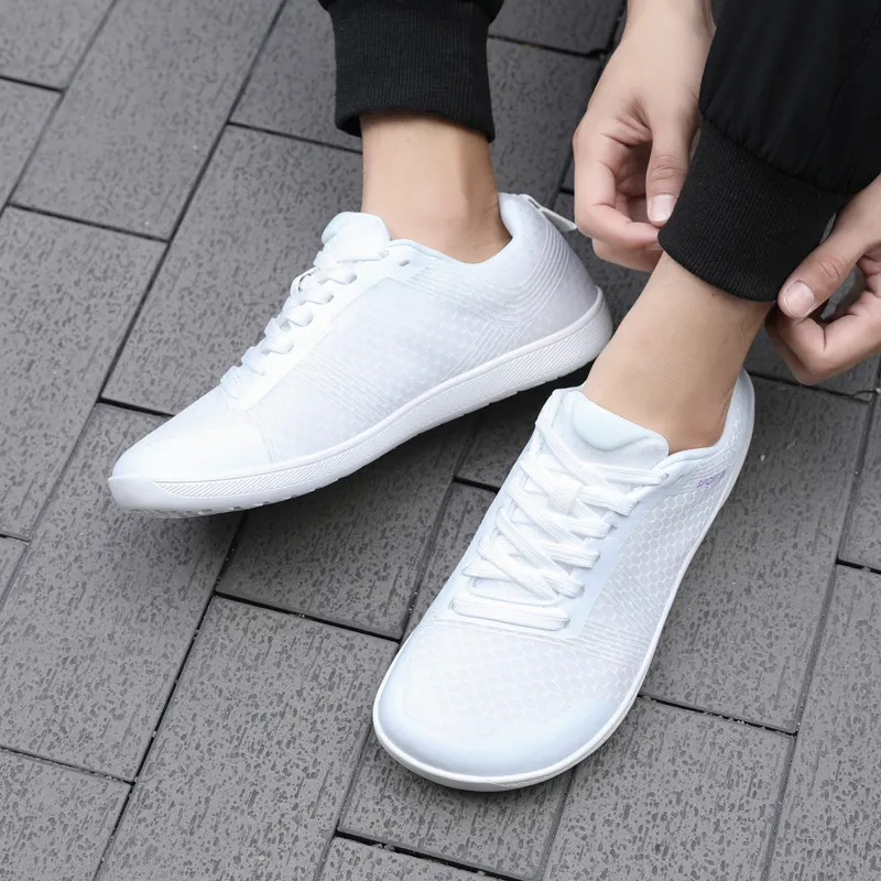 Kuding Casual Shoes Unisex Low Top White Blue-5