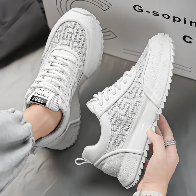 Kuding Cushioning, Slip Resistant, Breathable, Moisture Wicking, Lightweight Low Top Chunky Sneakers Men's-3