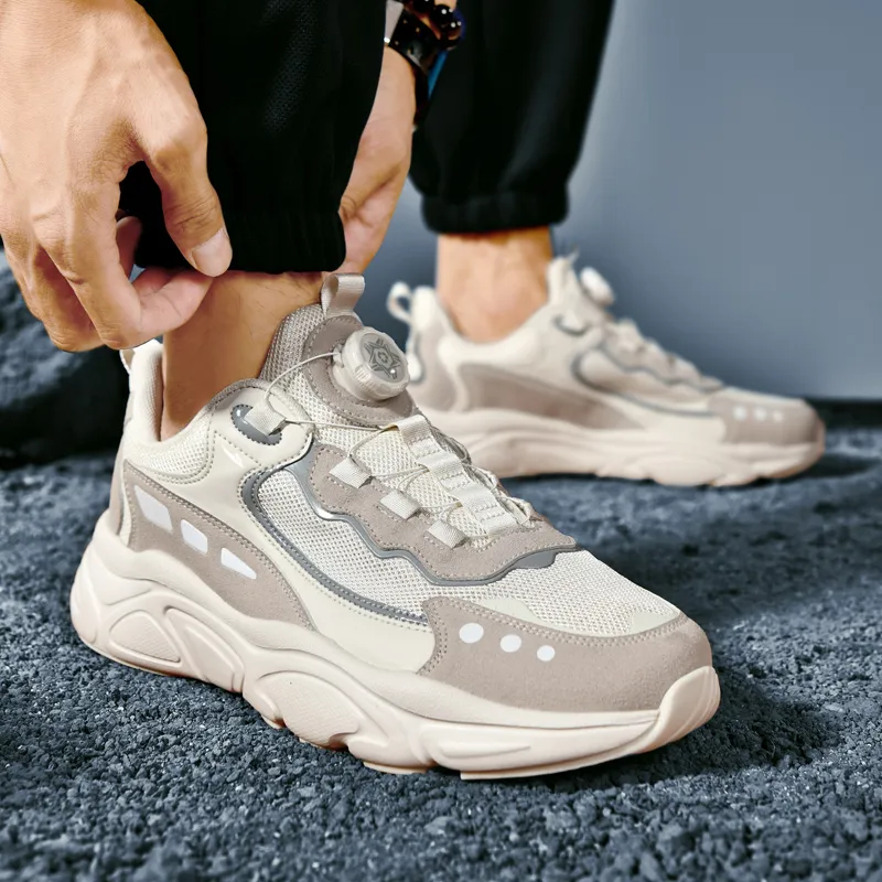 Kuding Cushioning, Slip Resistant, Abrasion Resistant, Moisture Wicking, Lightweight Low Top Chunky Sneakers Unisex-3