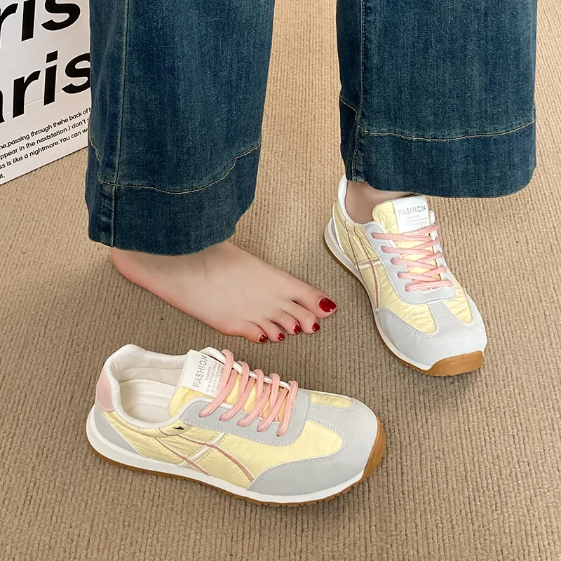 Kuding Casual Shoes Women's Low Top Pink/Black/Blue-4