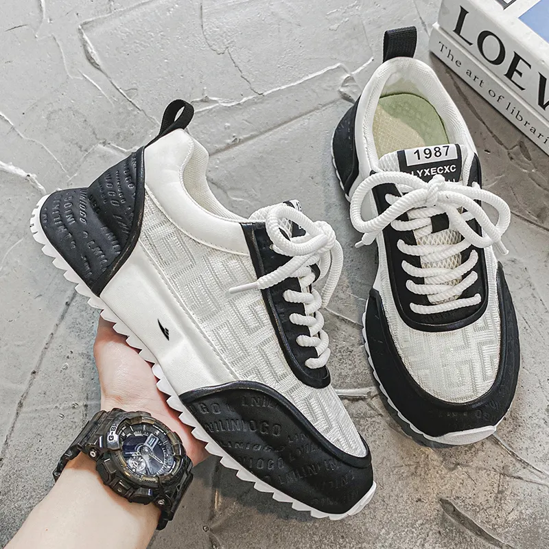 Kuding Cushioning, Slip Resistant, Breathable, Moisture Wicking, Lightweight Low Top Chunky Sneakers Men's-8
