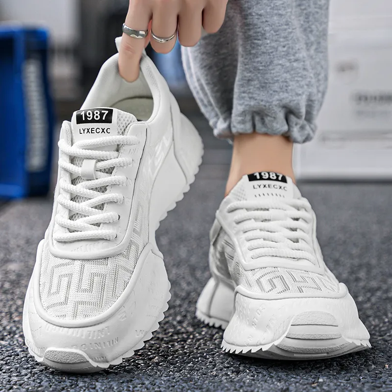 Kuding Cushioning, Slip Resistant, Breathable, Moisture Wicking, Lightweight Low Top Chunky Sneakers Men's-4